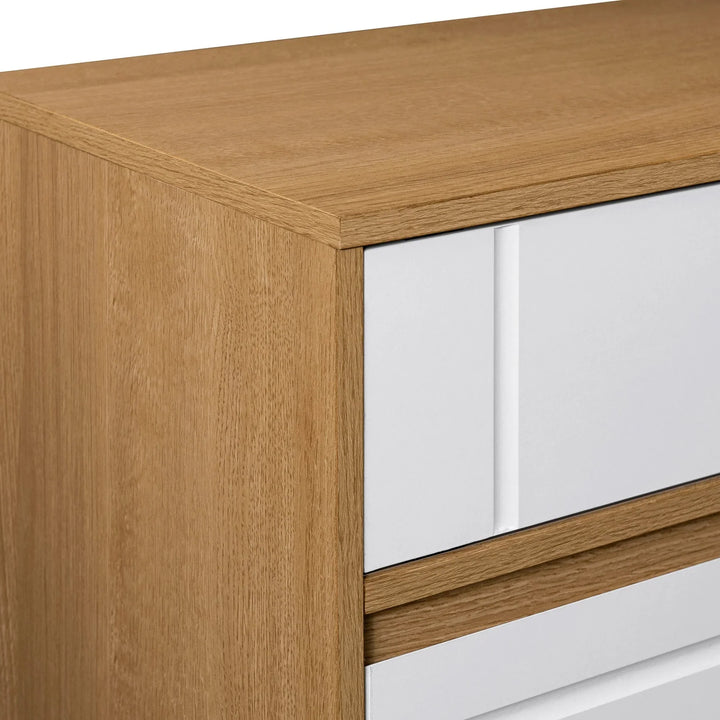 2 Drawer Sideboard Coastal Oak White Masey