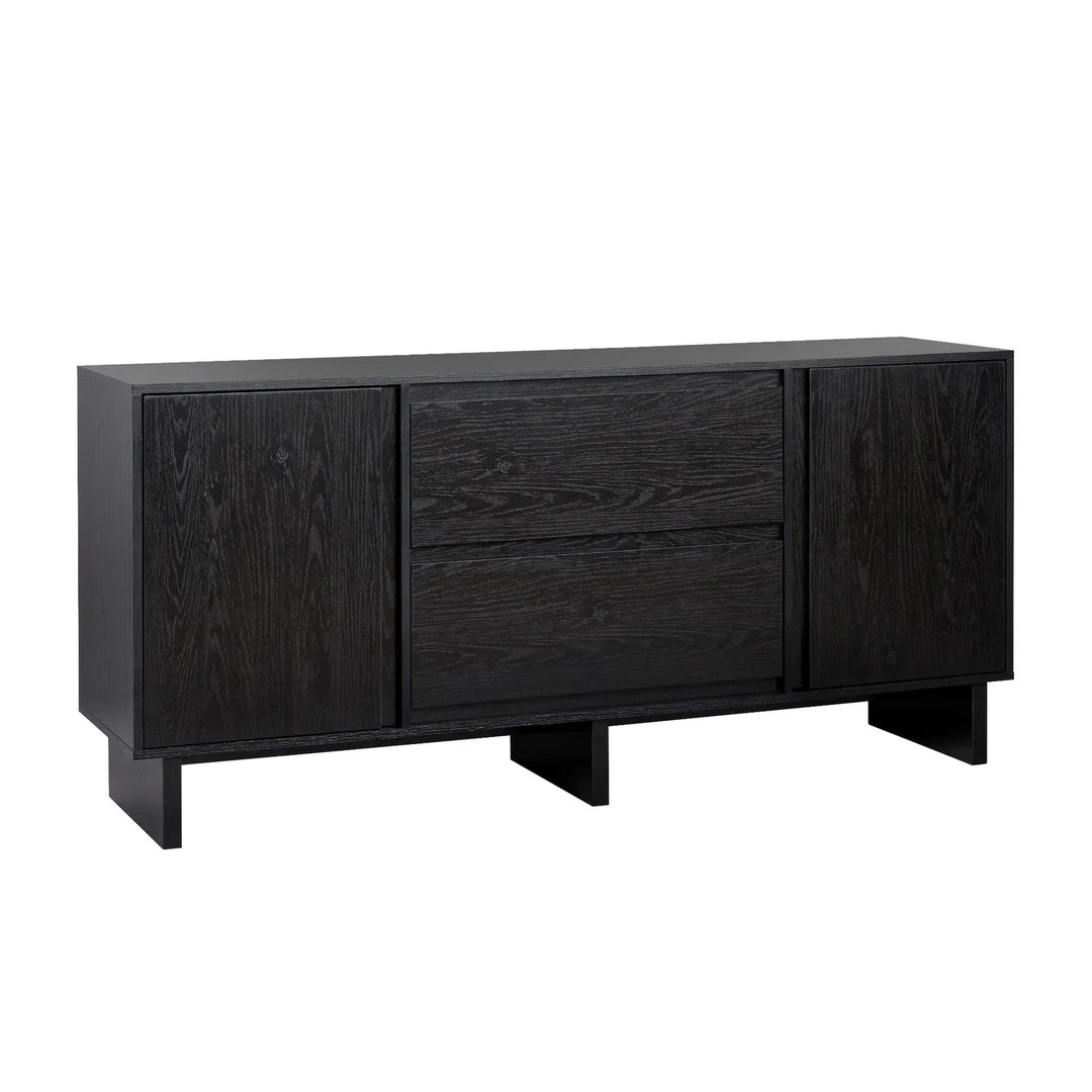 4 Door 2 Drawer Modern Sideboard Black Nathalia