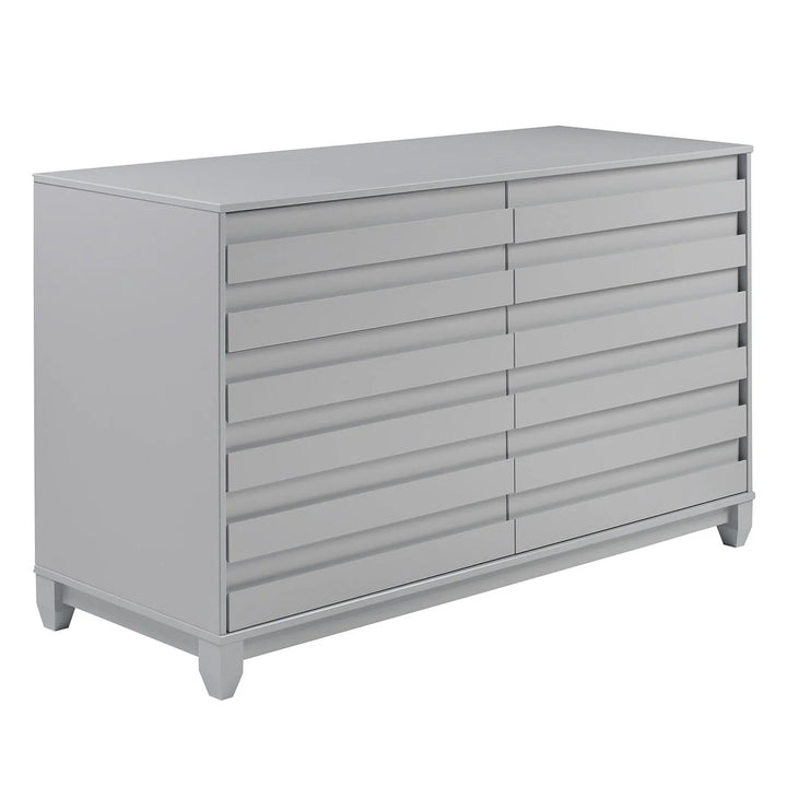 6 Drawer Solid Wood Dresser Grey Beacsfield