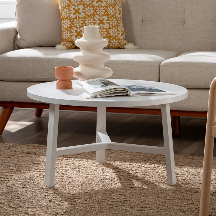 Round Coffee Table Solid White Hassler