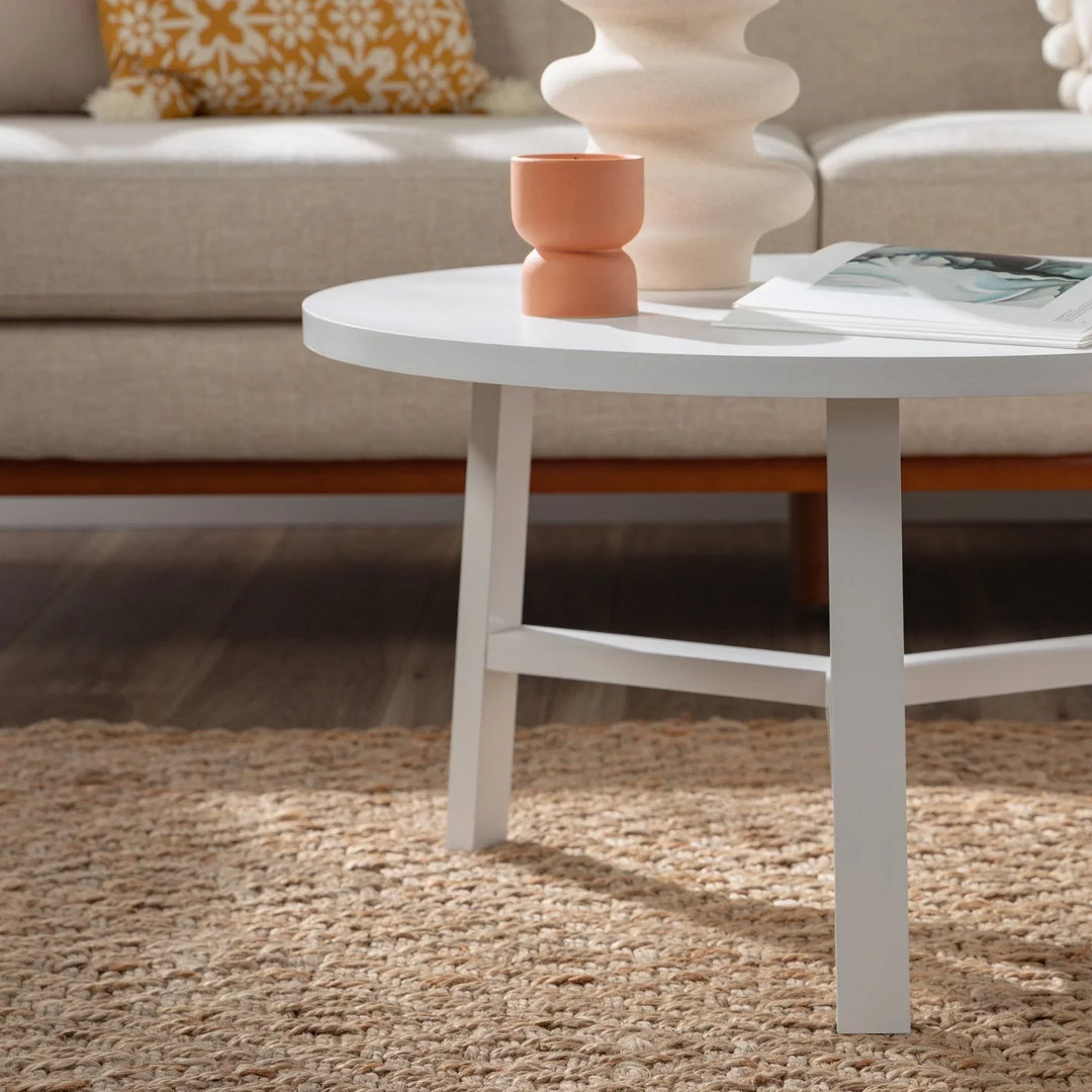 Round Coffee Table Solid White Hassler