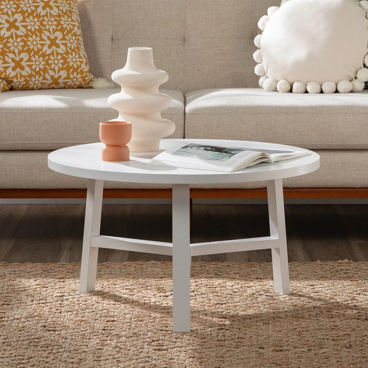 Round Coffee Table Solid White Hassler