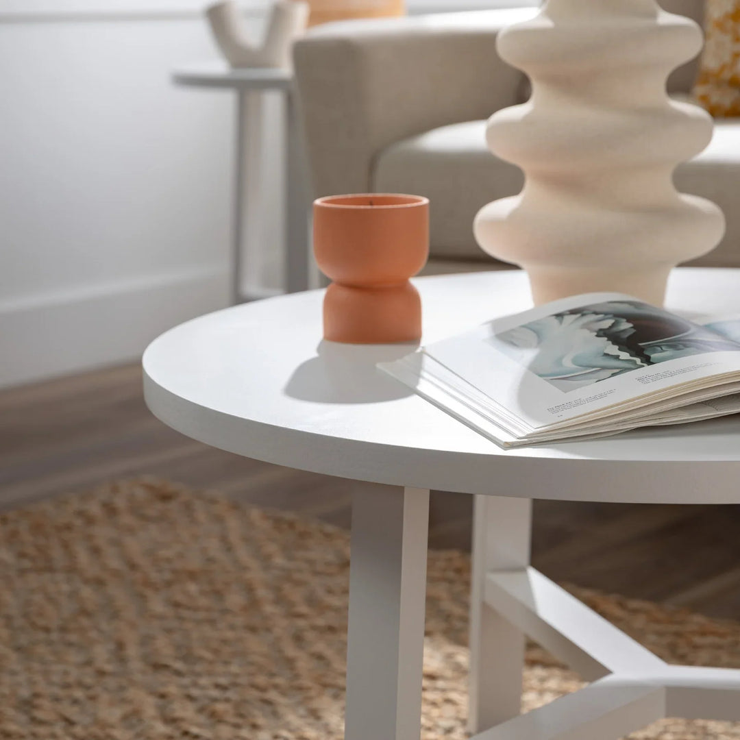 Round Coffee Table Solid White Hassler