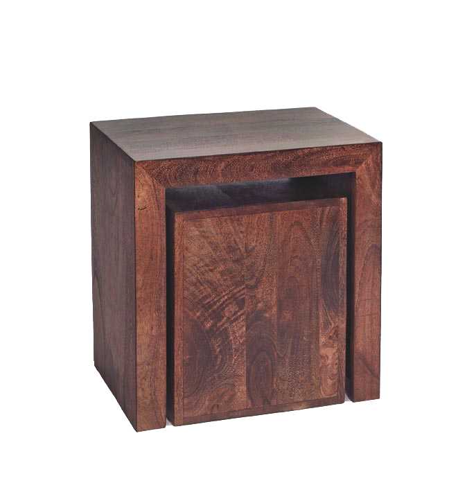 Dark Mango Cubed Nest Of 2 Tables Toko