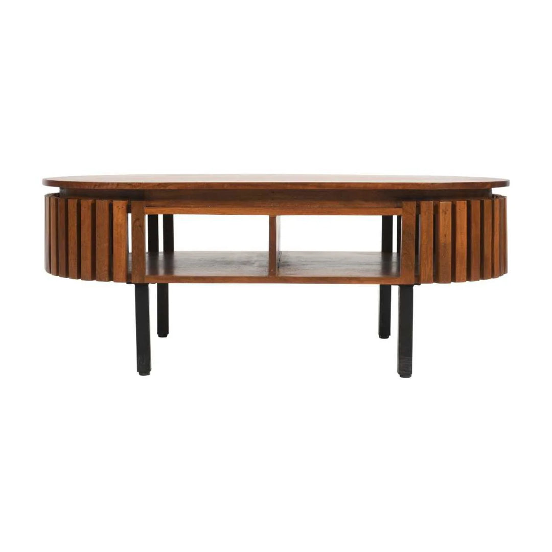 Slatted Mango Wood Coffee Table Rectangular