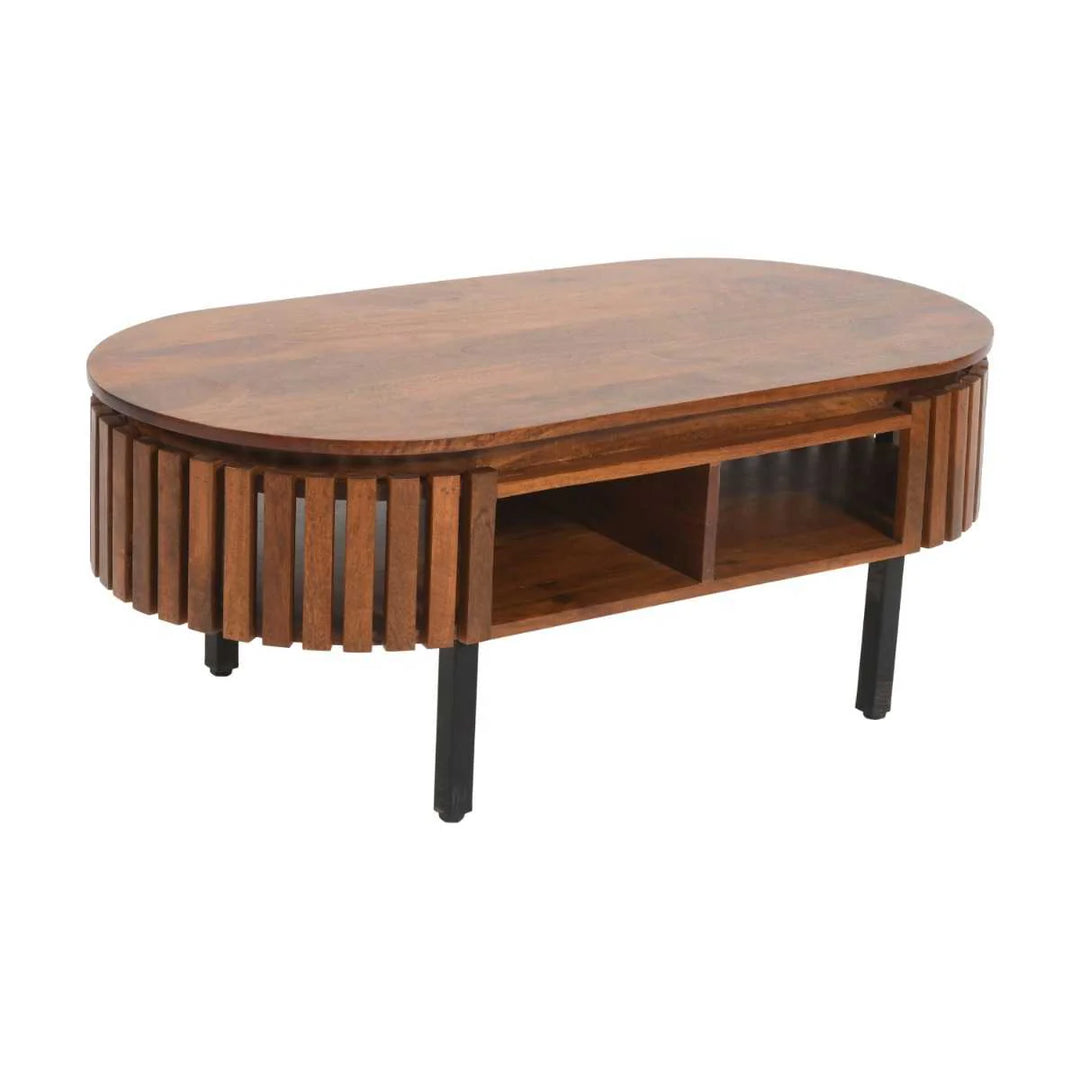 Slatted Mango Wood Coffee Table Rectangular