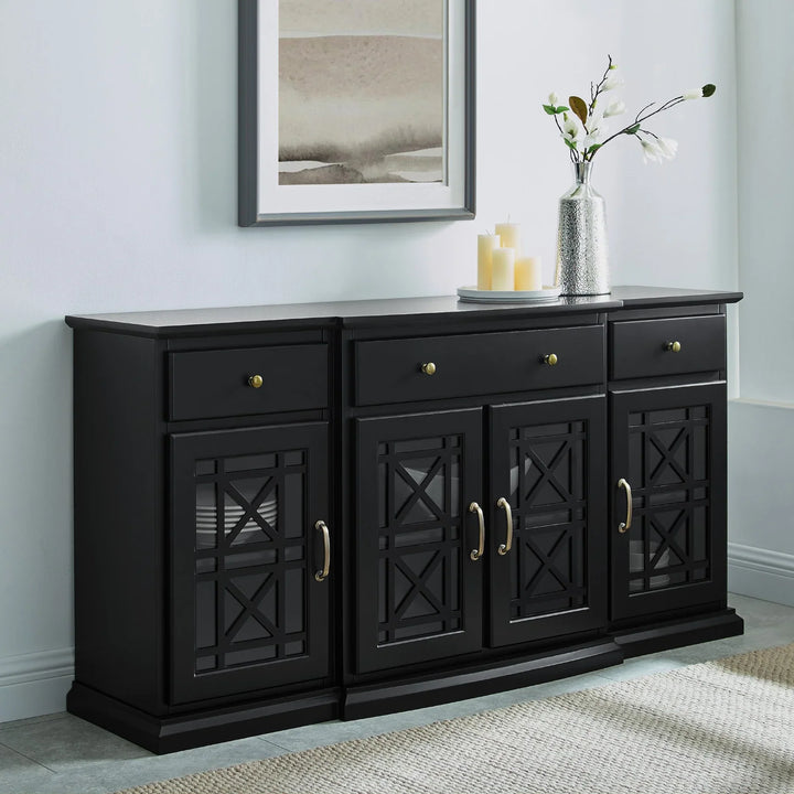 4 Door Sideboard Black Dean