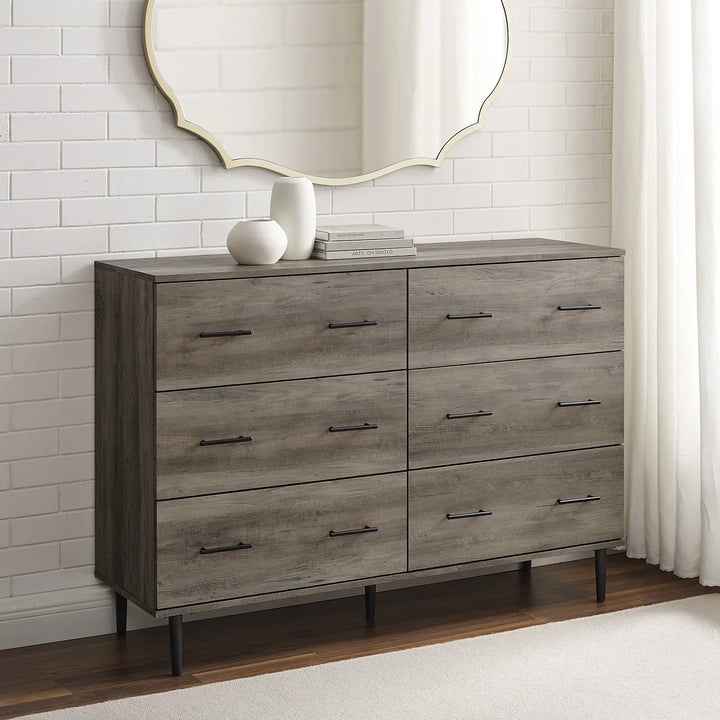 6 Drawer Dresser Grey Wash Bezoski