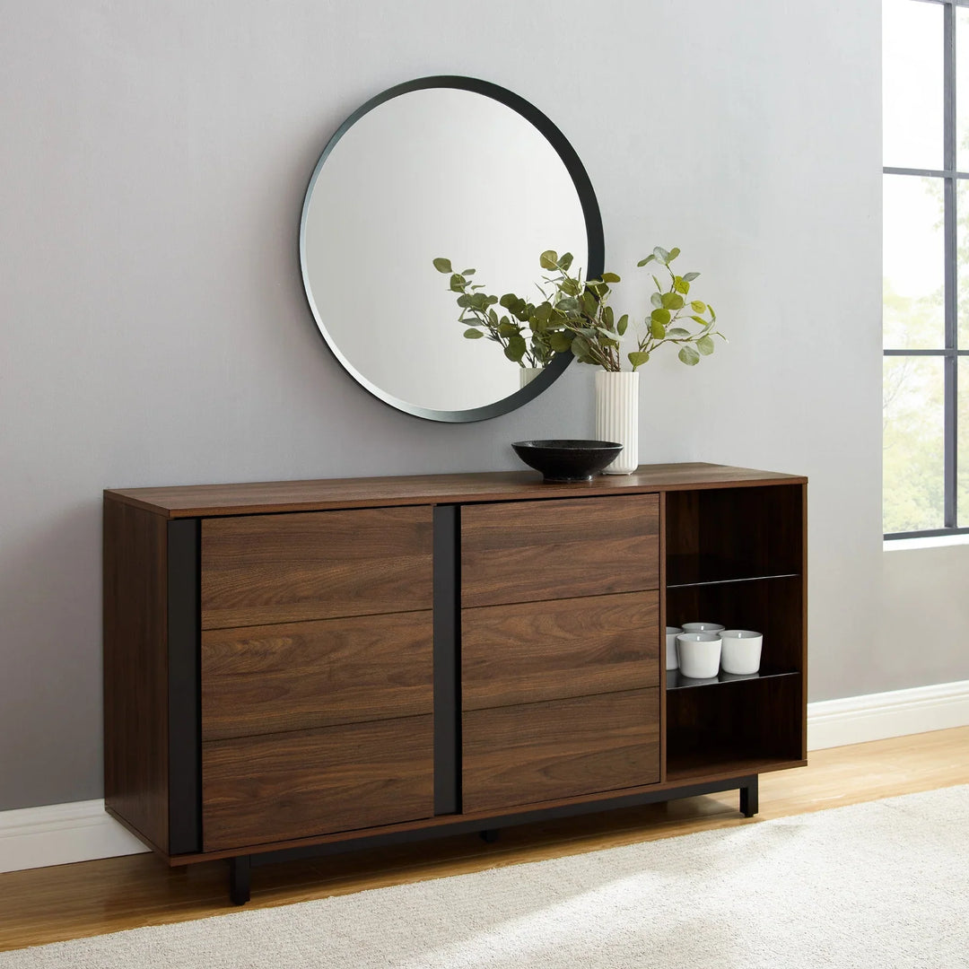 2 Door Sideboard Dark Walnut Basilisa