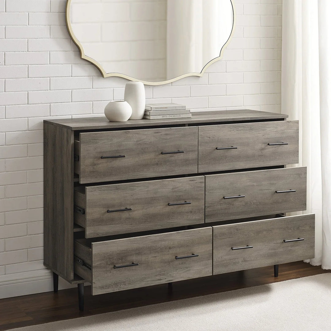 6 Drawer Dresser Grey Wash Bezoski