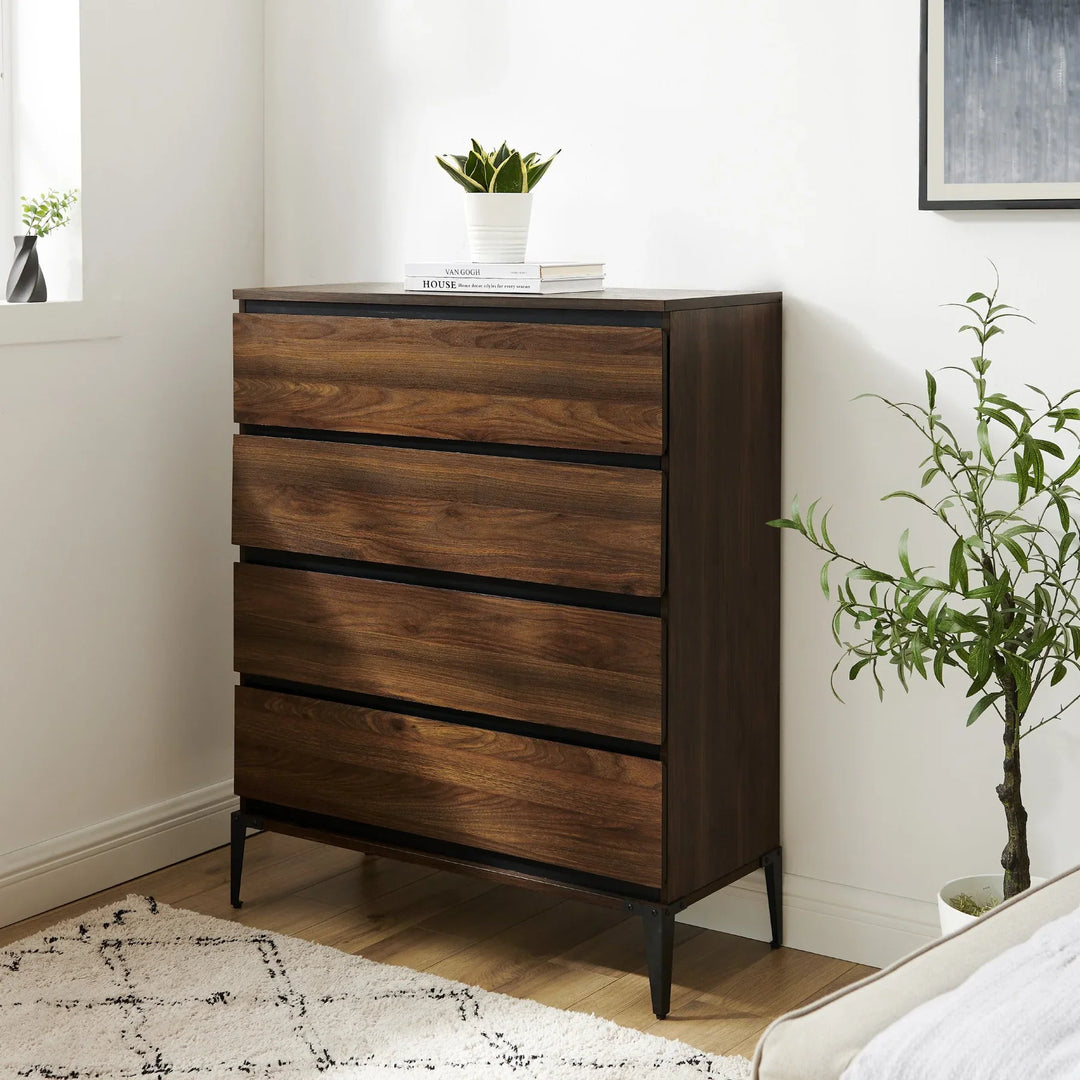 4 Drawer Chest Dark Walnut Lawrence