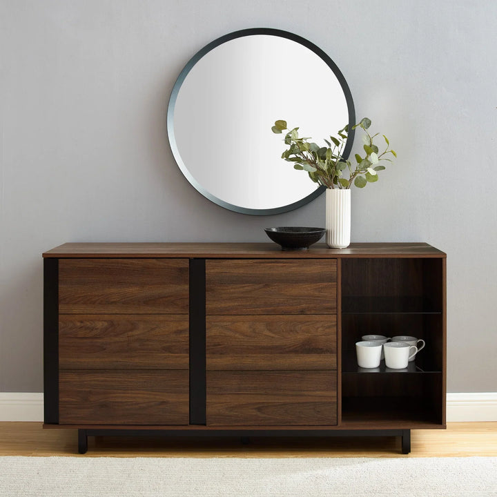 2 Door Sideboard Dark Walnut Basilisa