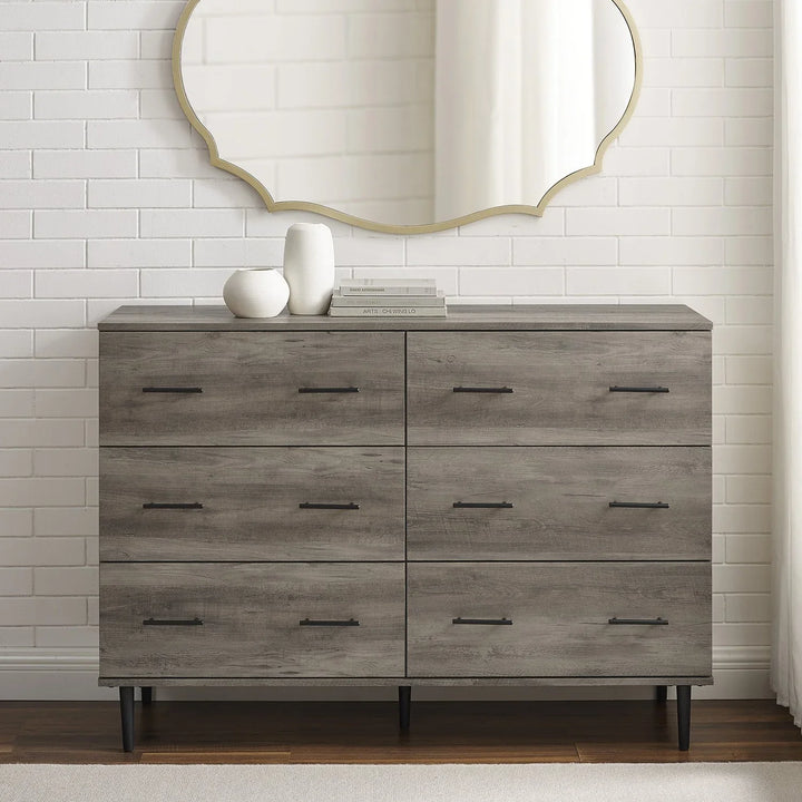 6 Drawer Dresser Grey Wash Bezoski