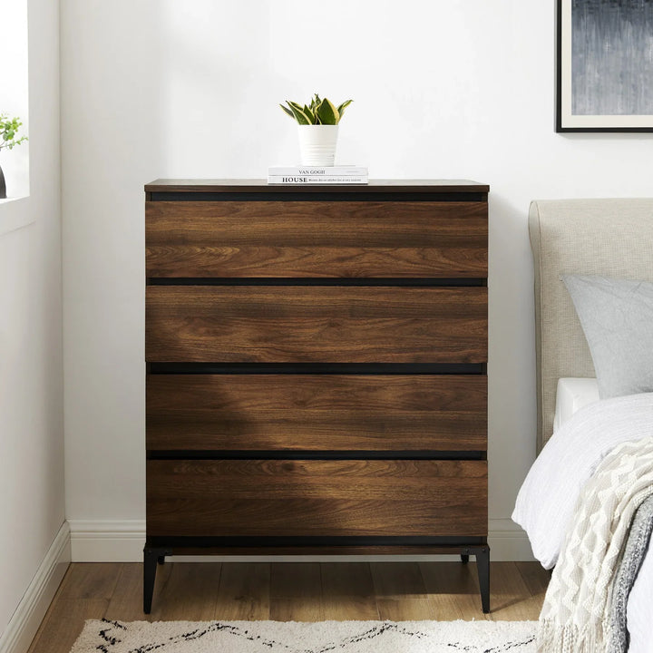 4 Drawer Chest Dark Walnut Lawrence