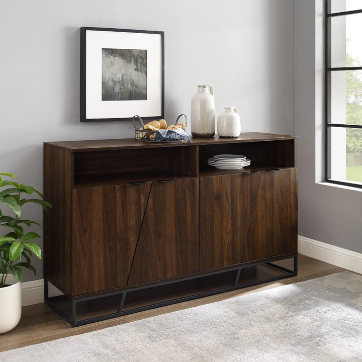 Angled Door Sideboard Dark Walnut Rosdorf