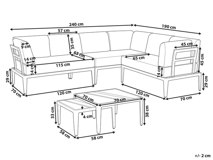 Rima III 6 Seater Modular Garden Corner Lounge Set Grey