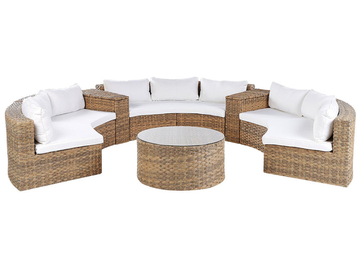 Severo 9 Seater PE Rattan Garden Lounge Set Golden Brown