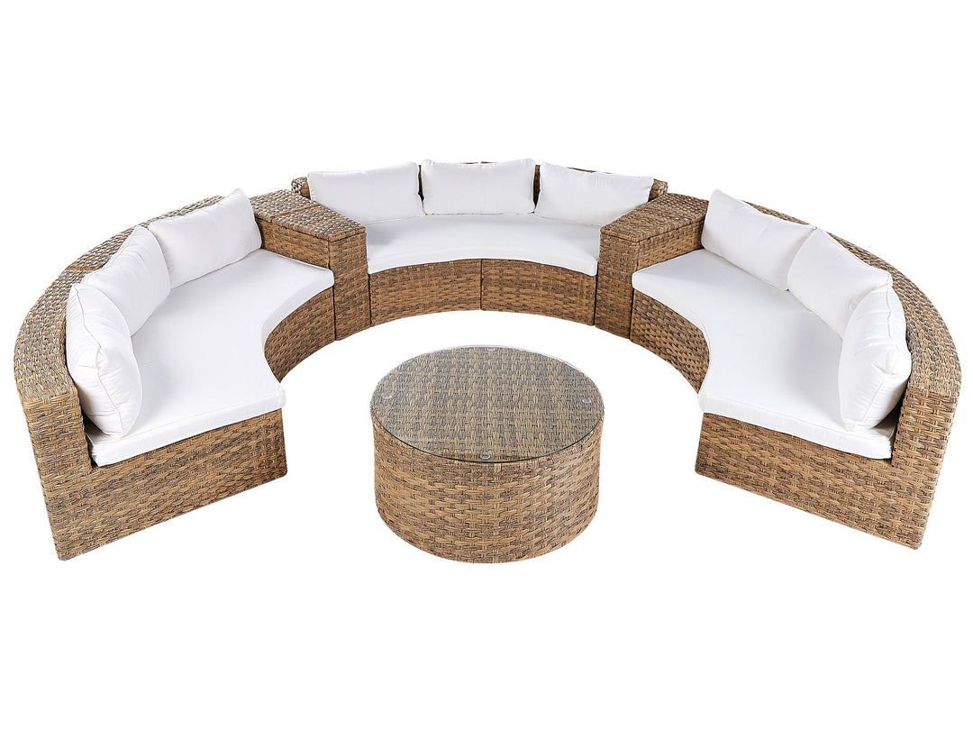 Severo 9 Seater PE Rattan Garden Lounge Set Golden Brown