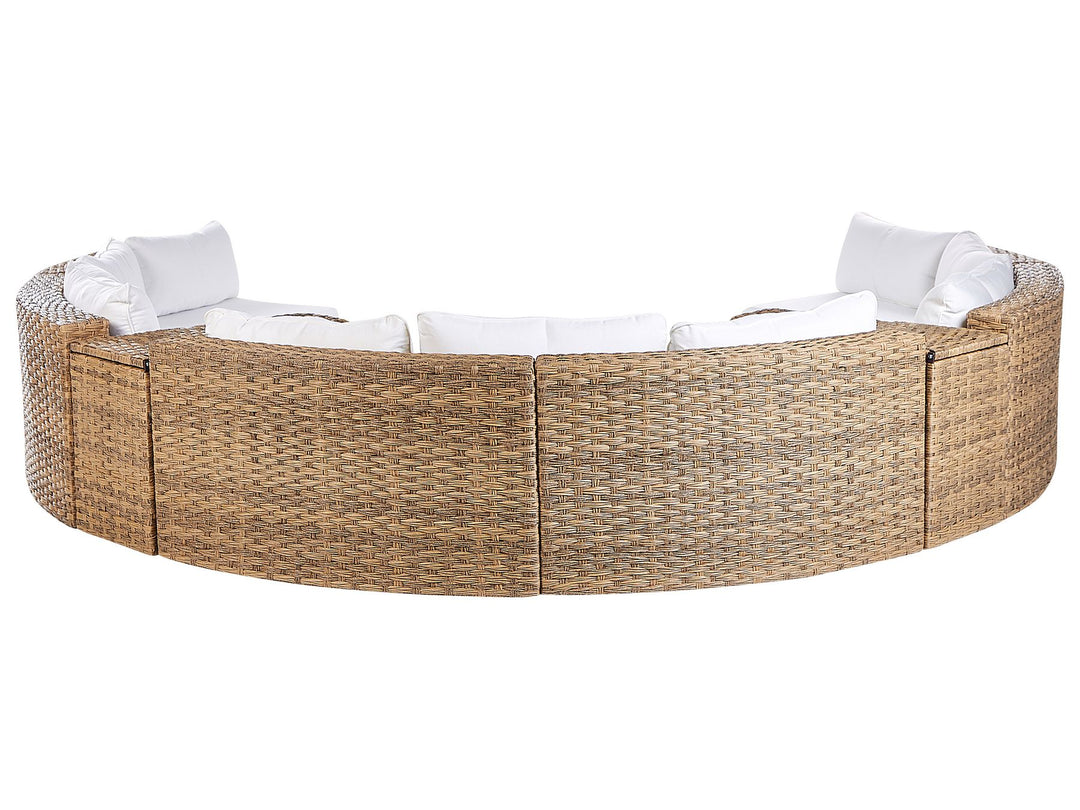 Severo 9 Seater PE Rattan Garden Lounge Set Golden Brown