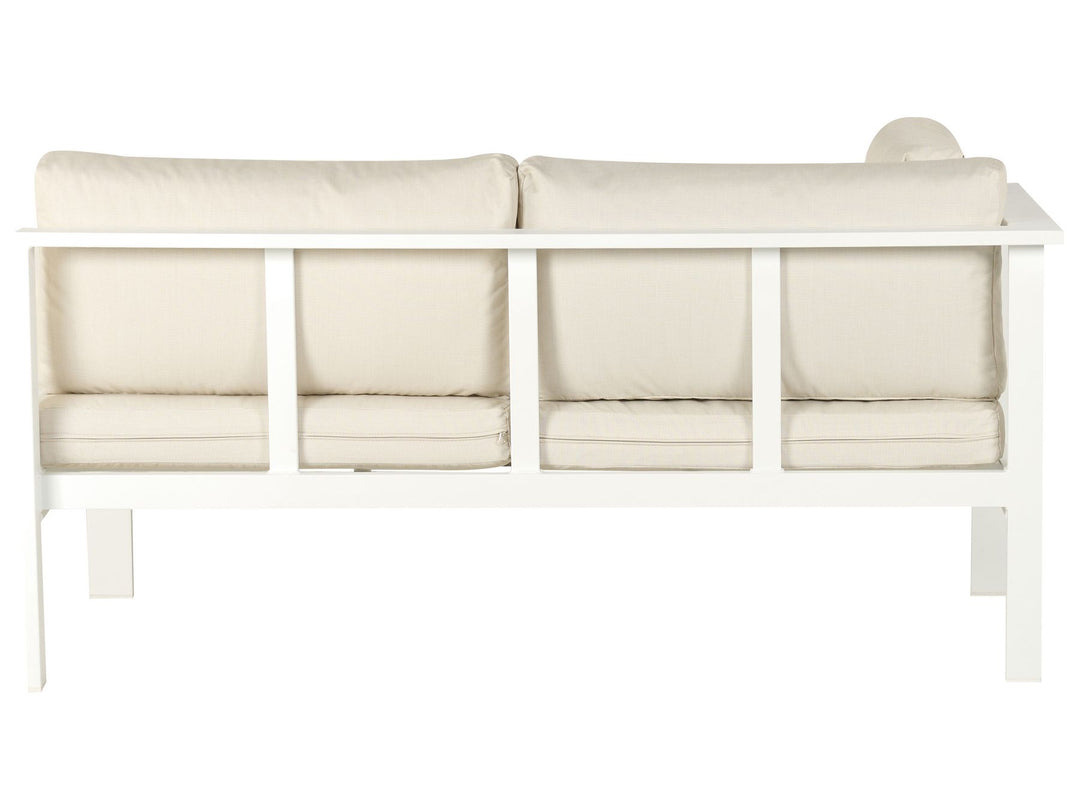 Messina 5 Seater Aluminum Garden Corner Lounge Set White with Cushions Beige