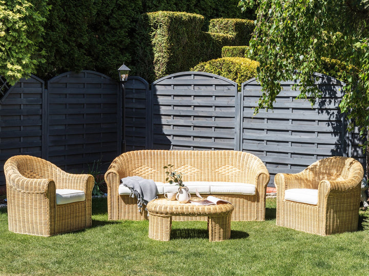 Livadeia 5 Seater Rattan Garden Lounge Set Natural