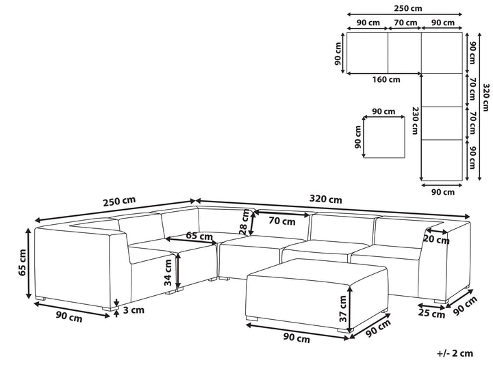 Arezzo Right Hand 7 Seater Modular Garden Corner Lounge Set Grey