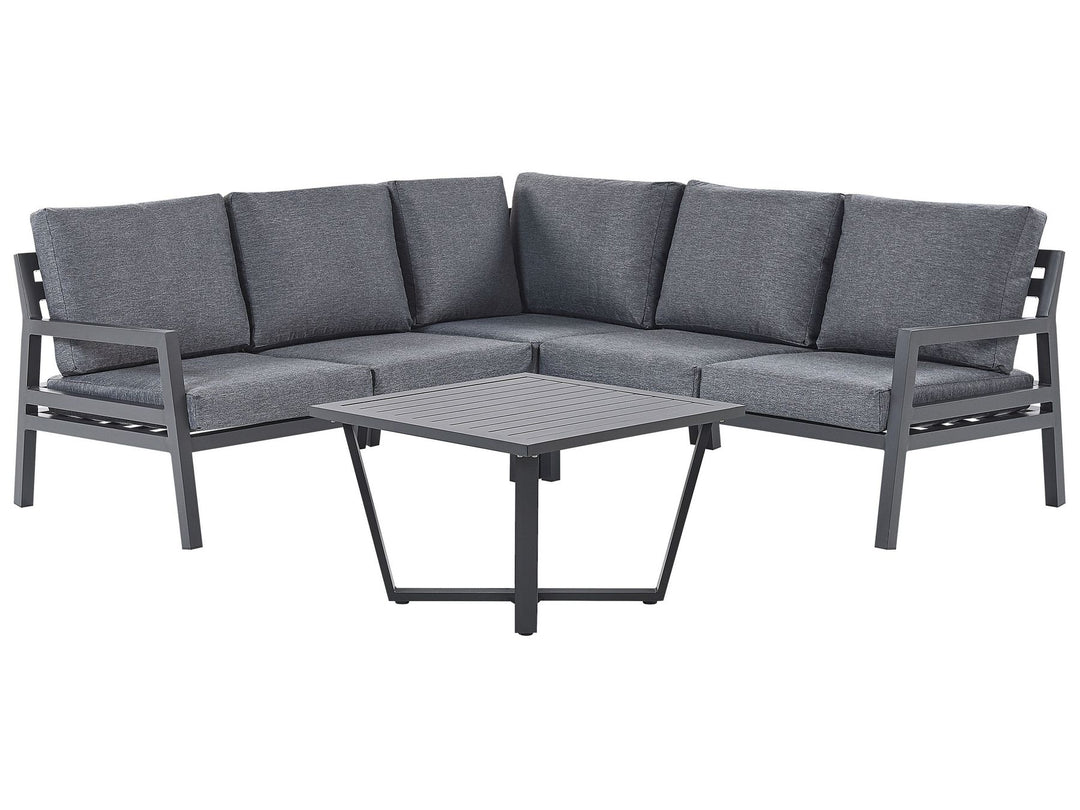 Vizzini 5 Seater Garden Corner Lounge Set Dark Grey