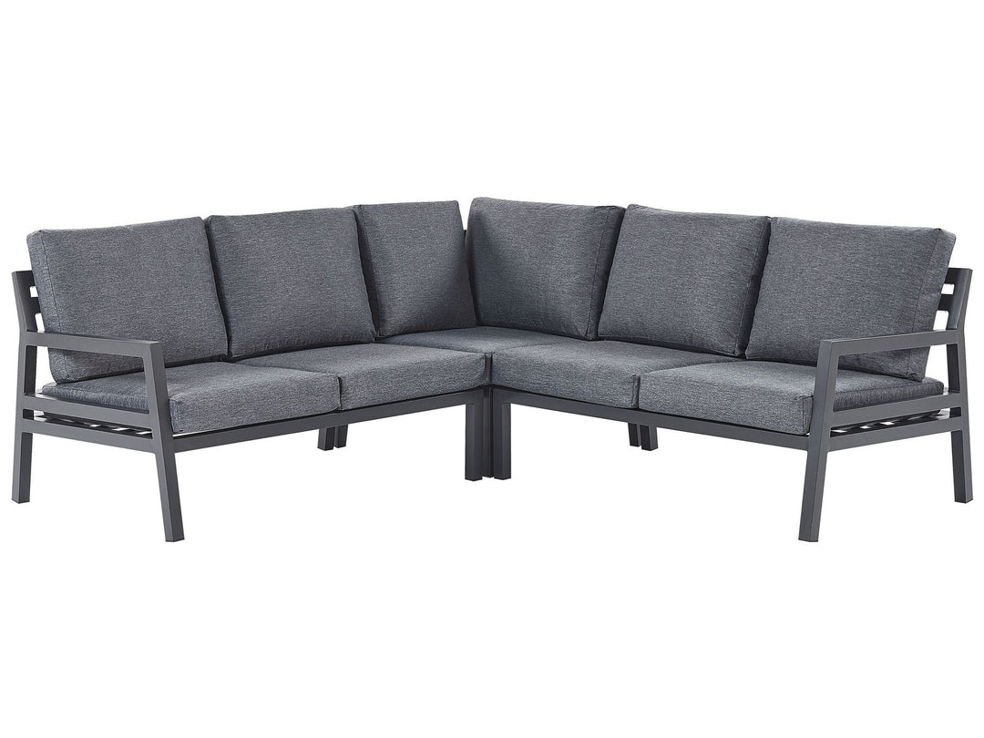 Vizzini 5 Seater Garden Corner Lounge Set Dark Grey