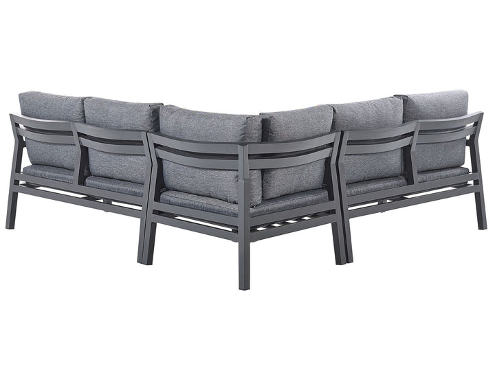 Vizzini 5 Seater Garden Corner Lounge Set Dark Grey