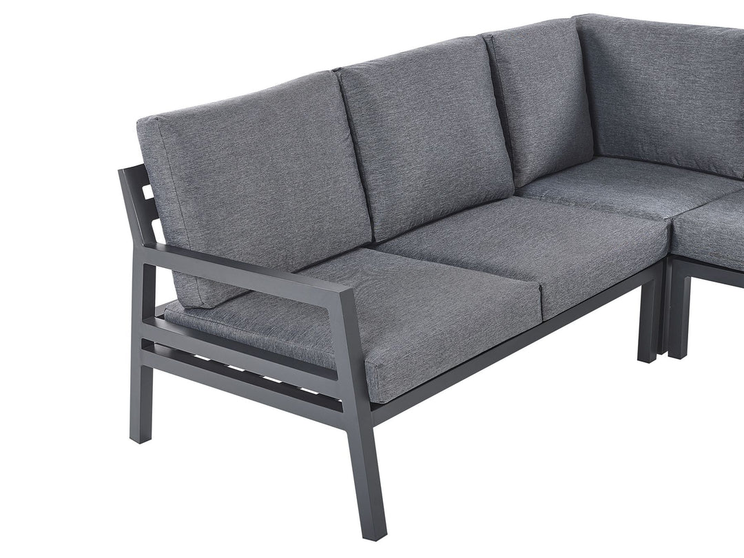 Vizzini 5 Seater Garden Corner Lounge Set Dark Grey