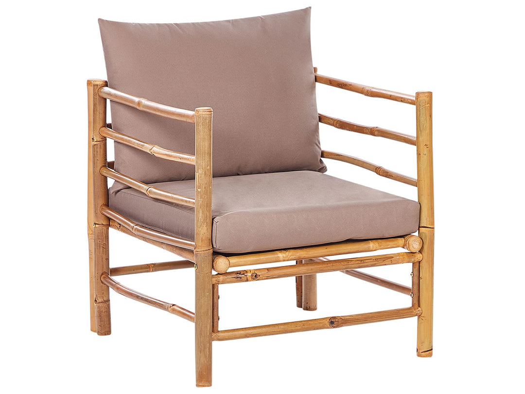 Cerreto 6 Seater Bamboo Garden Lounge Set Taupe