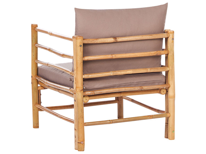 Cerreto 6 Seater Bamboo Garden Lounge Set Taupe