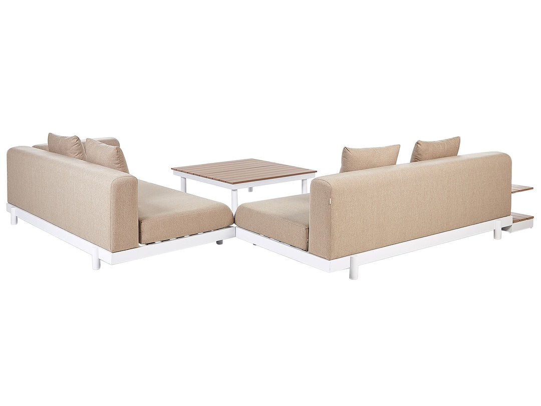 Missanello 5 Seater Lounge Set with Coffee Tables Beige