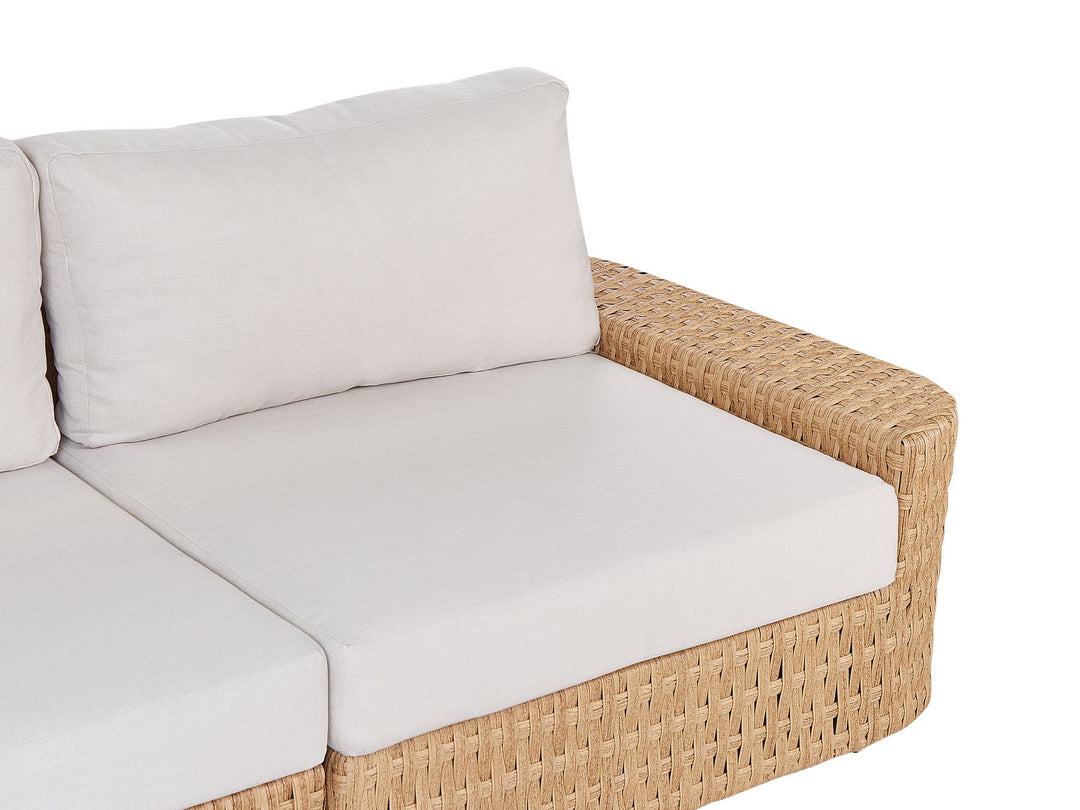 Oliveri 4 Seater PE Rattan Garden Corner Lounge Set Beige