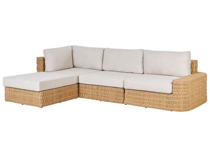 Oliveri 4 Seater PE Rattan Garden Corner Lounge Set Beige