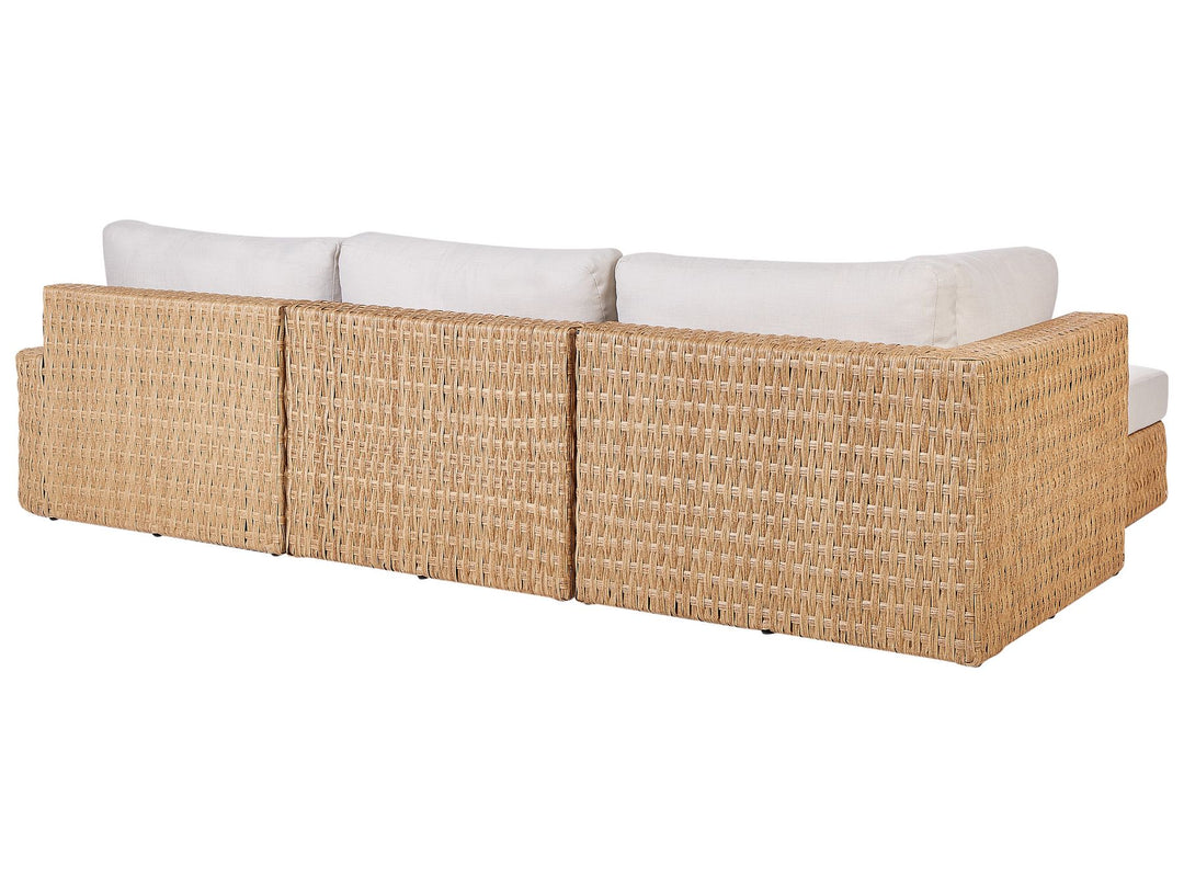 Oliveri 4 Seater PE Rattan Garden Corner Lounge Set Beige