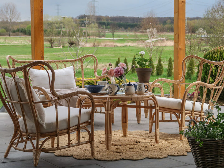 Brindisi 4 Seater Rattan Garden Lounge Set Natural