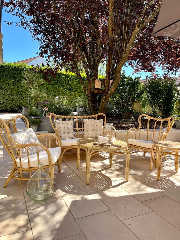 Brindisi 4 Seater Rattan Garden Lounge Set Natural