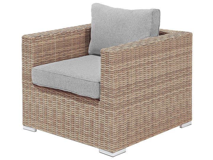 Contare Left Hand 6 Seater PE Rattan Modular Garden Lounge Set Brown