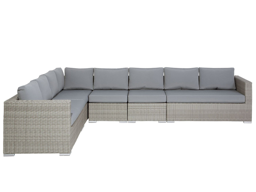 XXL 8 Seater PE Rattan Modular Garden Lounge Set Grey