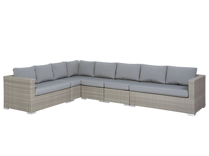 XXL 8 Seater PE Rattan Modular Garden Lounge Set Grey