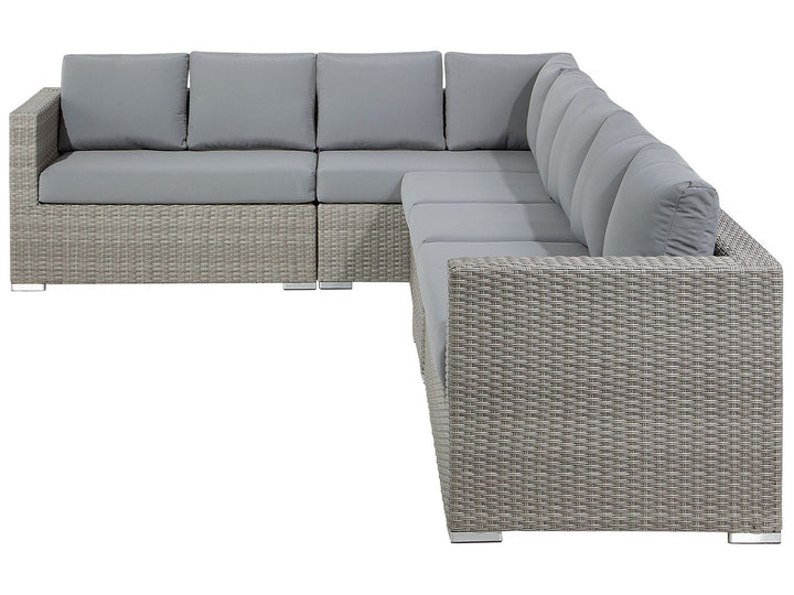 XXL 8 Seater PE Rattan Modular Garden Lounge Set Grey