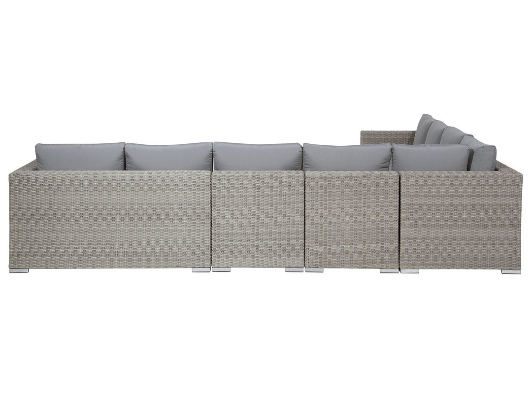 XXL 8 Seater PE Rattan Modular Garden Lounge Set Grey