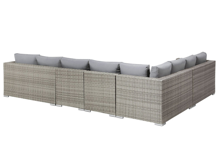 XXL 8 Seater PE Rattan Modular Garden Lounge Set Grey