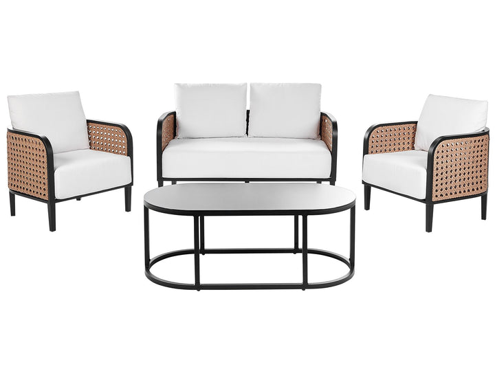 Montefalco 4 Seater Aluminium Garden Lounge Set Off-White