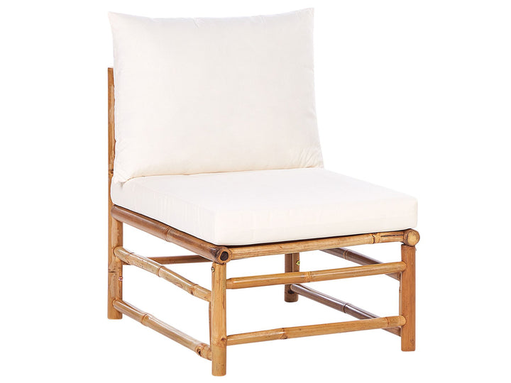 Cerreto 6 Seater Bamboo Garden Corner Lounge Set Off-White