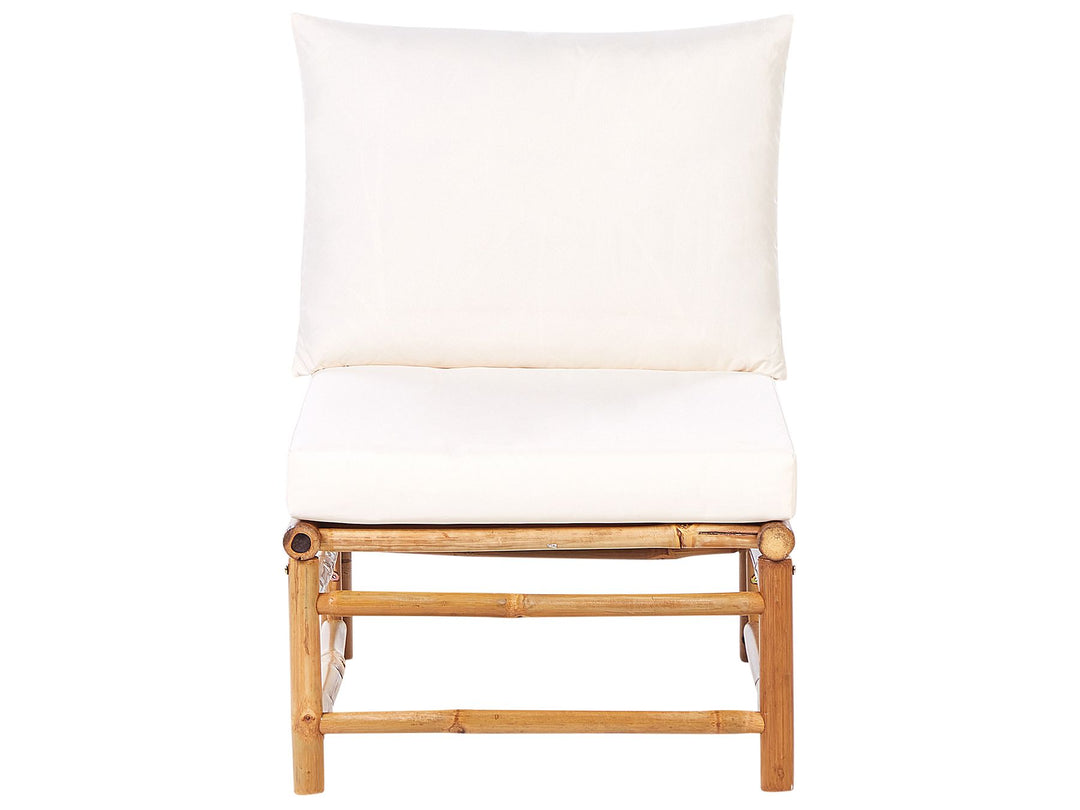 Cerreto 6 Seater Bamboo Garden Corner Lounge Set Off-White