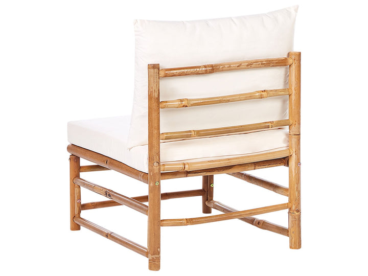 Cerreto 6 Seater Bamboo Garden Corner Lounge Set Off-White