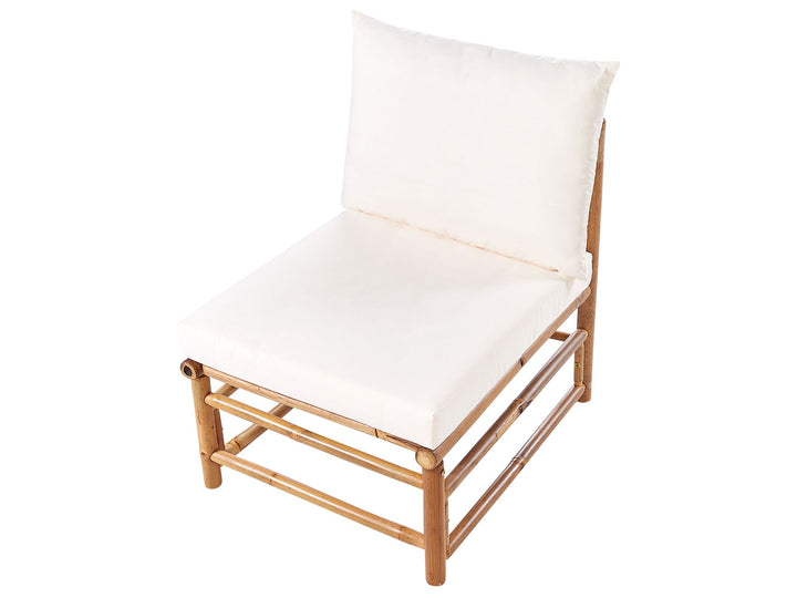 Cerreto 6 Seater Bamboo Garden Corner Lounge Set Off-White