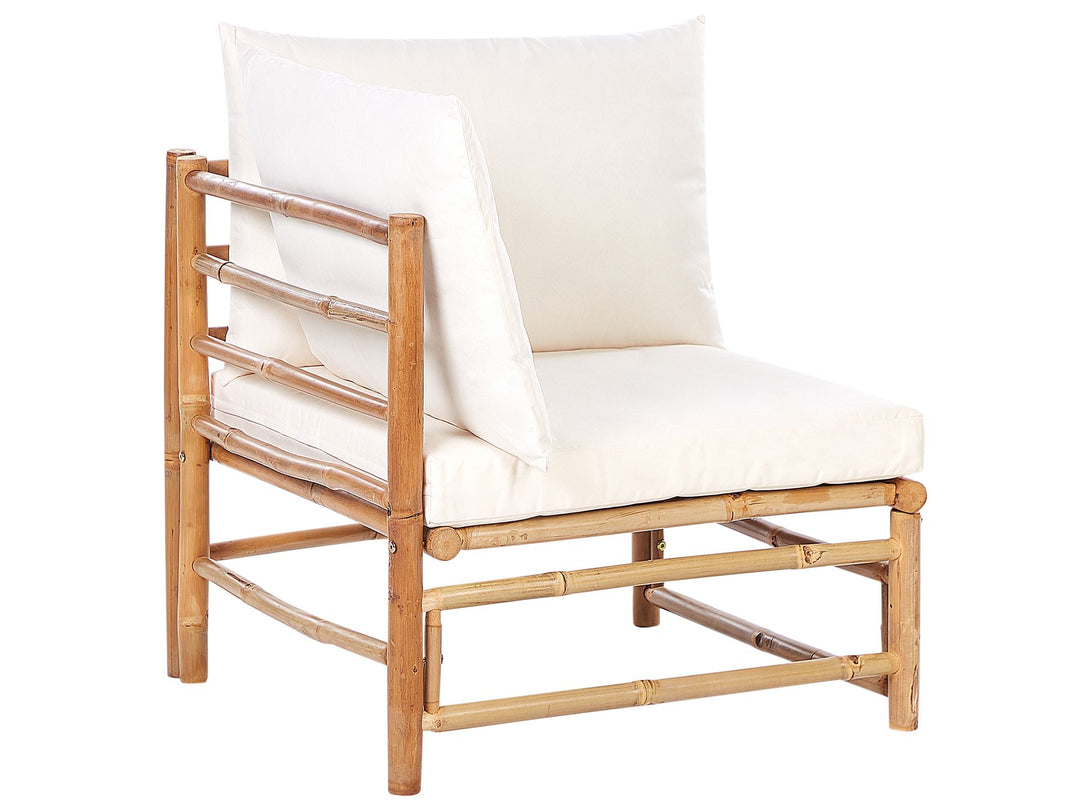 Cerreto 6 Seater Bamboo Garden Corner Lounge Set Off-White